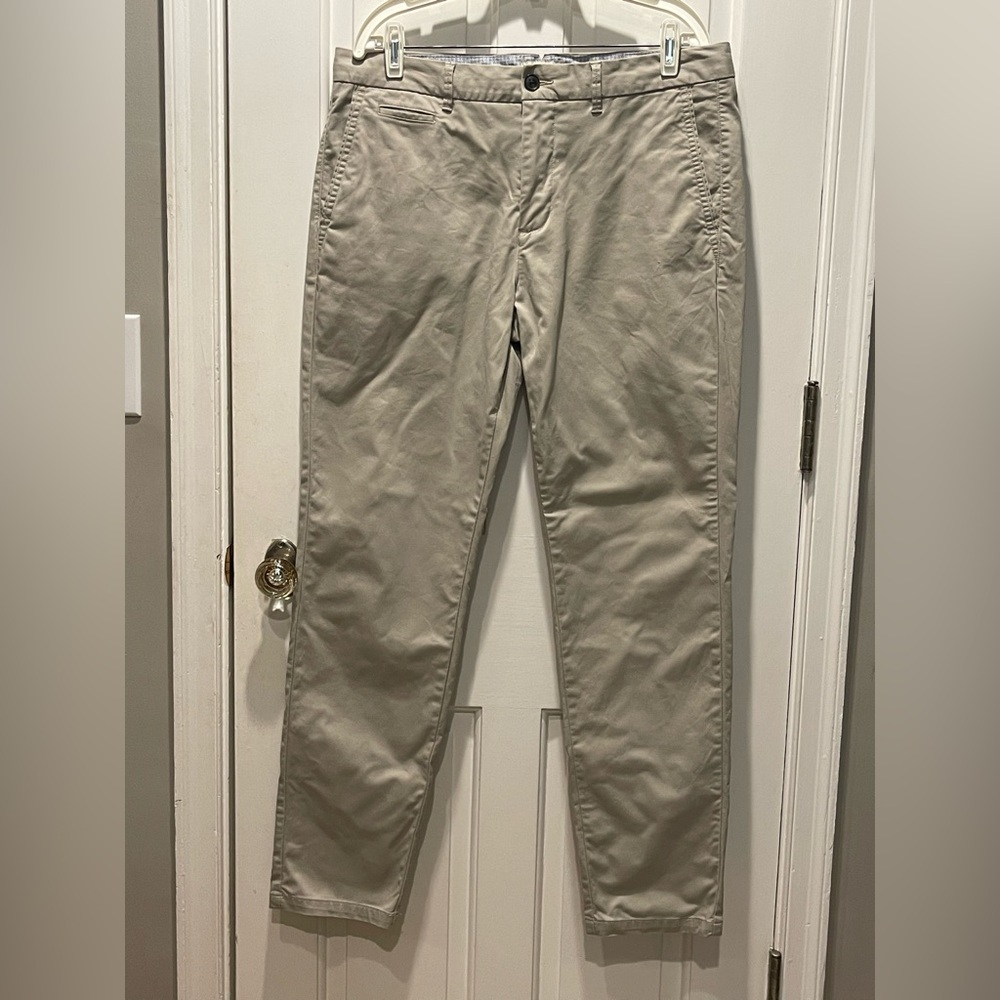 Perk Pants Men 35X32 Beige Slim Fit Stretch Feel Good Chino Twill Hybrid Golf